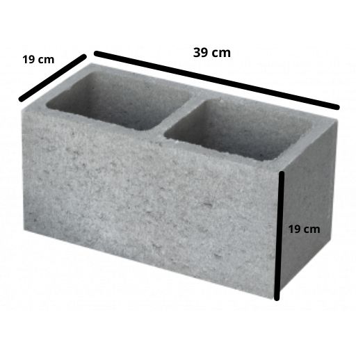 Bloco de Concreto Estrutural 19x19x39cm